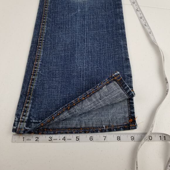 US Polo Assn Blue Jeans Unique Boot Flare High Rise Excellent Size 11 12 - Picture 7 of 7